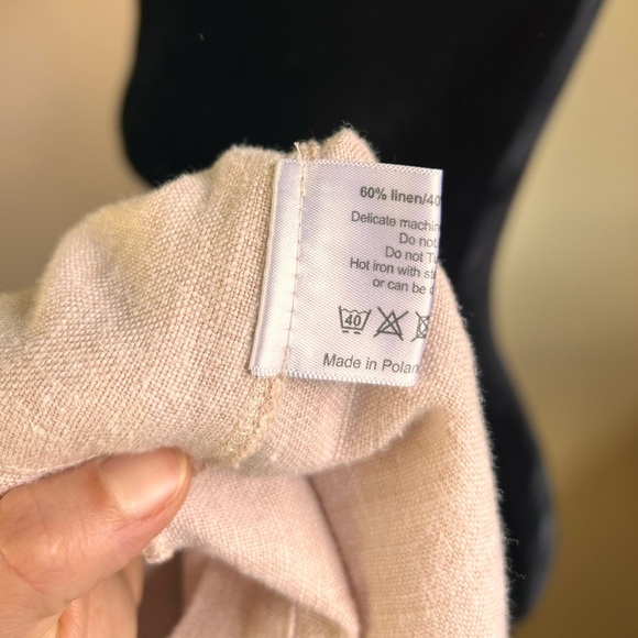 Eskandar DUSTY PINK Mid Weight Linen Mix Monk 30” Long Top w/Pockets (0) - Picture 9 of 11